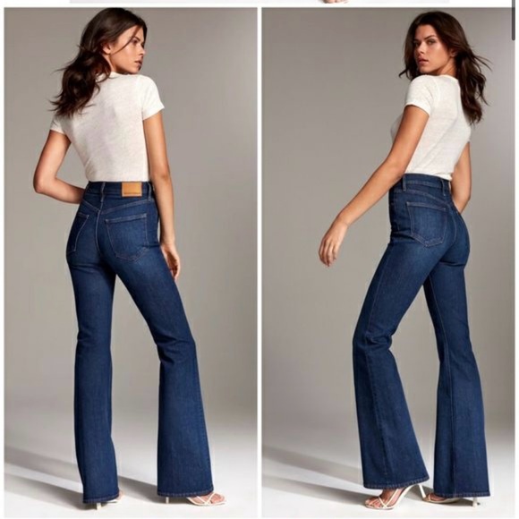 DENIM FORUM Marianne Flare Dark Blue Jeans Size 23 NWOT - Picture 4 of 17